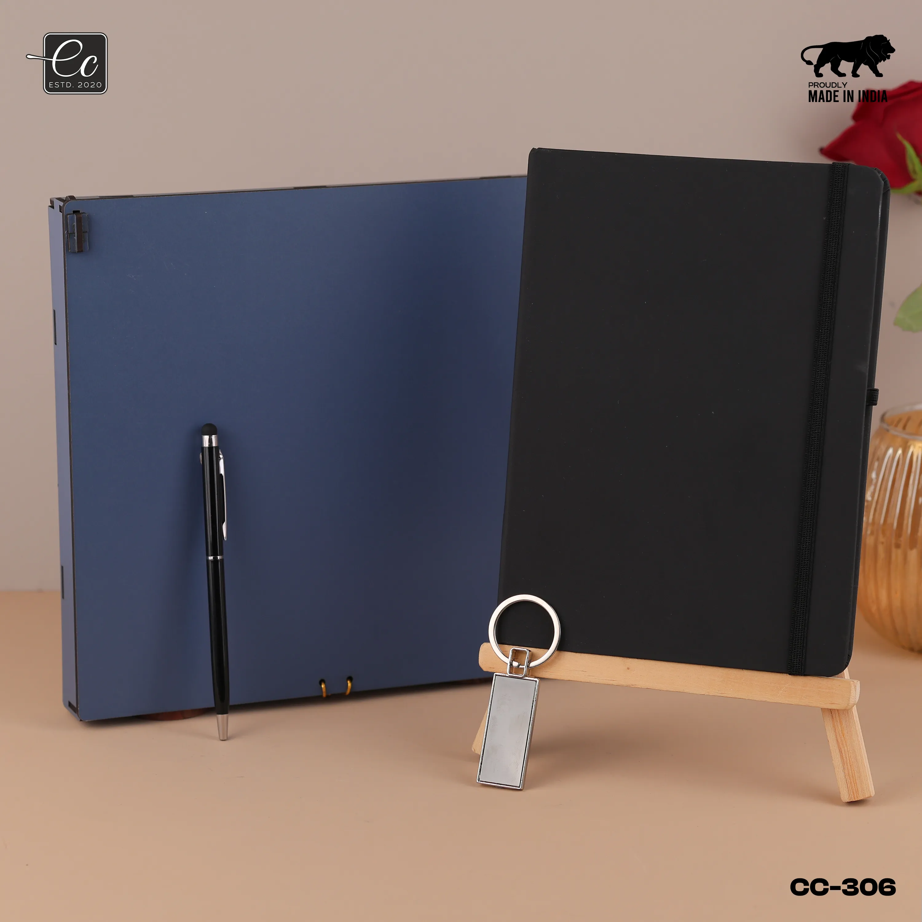 3 in 1 Corporate Gift Set includes Metal Pen, Keychain & Diary